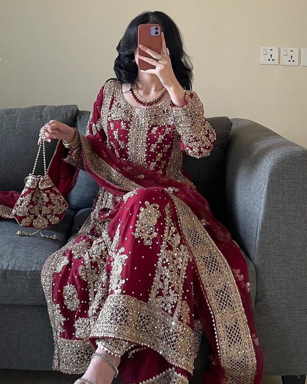 Beautiful Heavy Embroidery Sequins & Riveted Moti Work Top, Plazzo, and Dupatta Set
