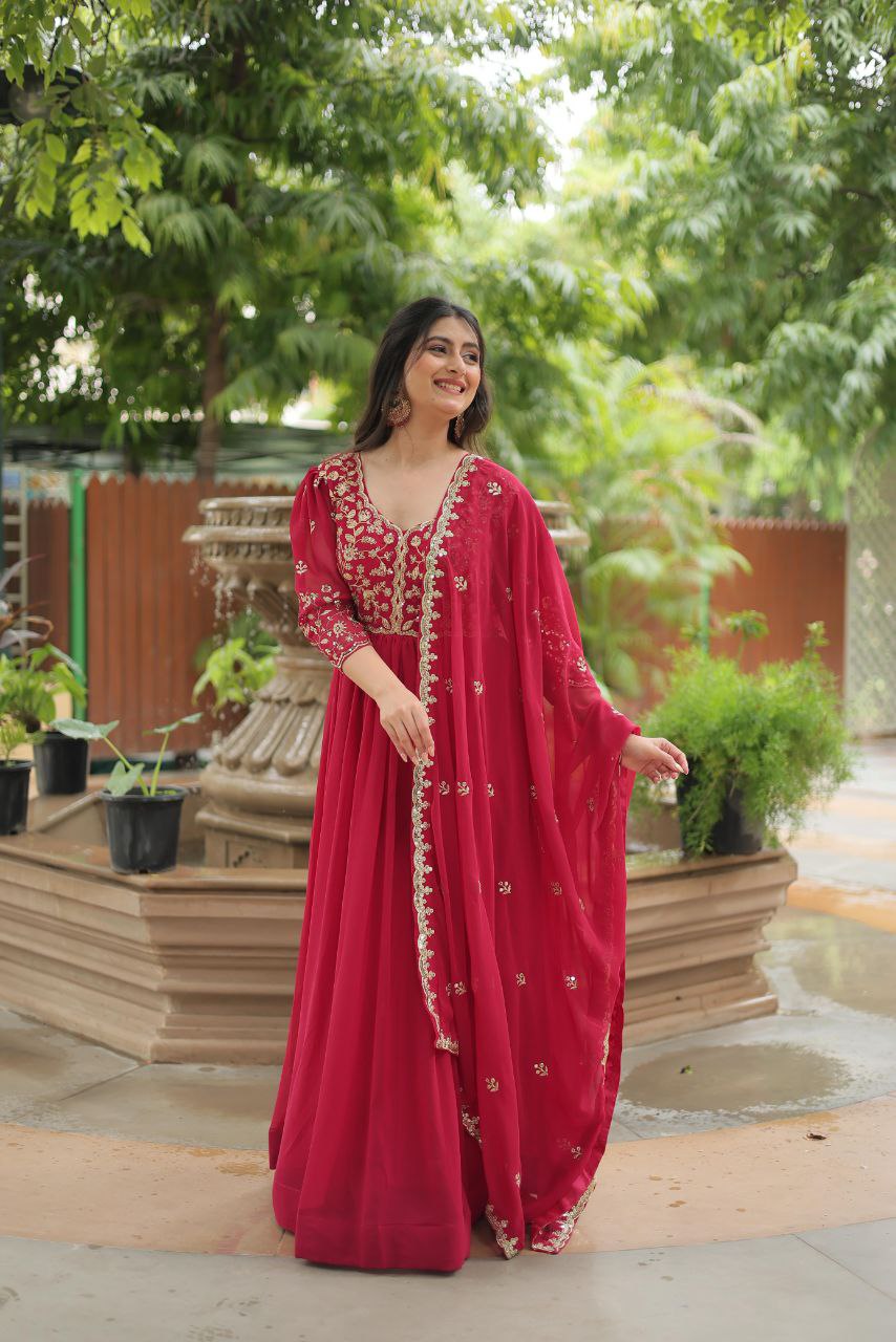 Gown with Dupatta Collection 2025 – A Glamorous PInk Shade Gown Ensemble for Every Occasion!