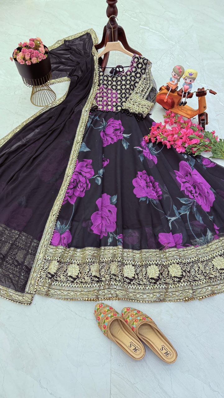 Exquisite Designer Party Gown & Dupatta Set – Elegance Redefined