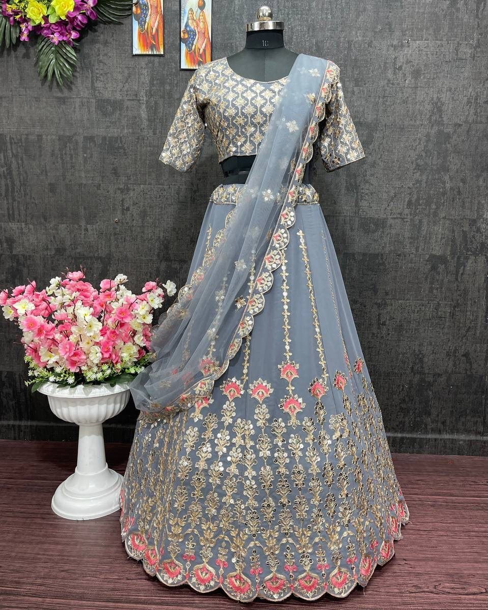 NEW DESIGNER BOLLYWOOD HEAVY GEORGETTE LEHENGAS WITH DUPATTA