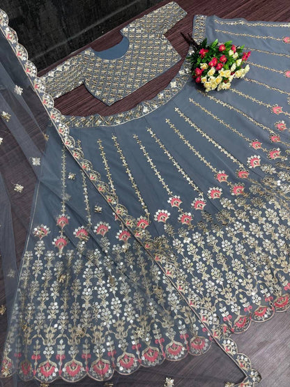 NEW DESIGNER BOLLYWOOD HEAVY GEORGETTE LEHENGAS WITH DUPATTA