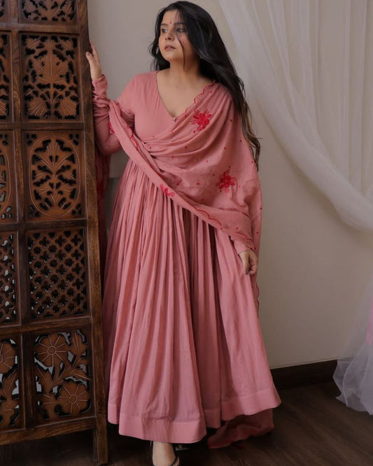 Elegant Heavy Georgette Gown-Pant-Dupatta Set – Fully Stitched, Ready-to-Wear Glamour for Every Occasion!