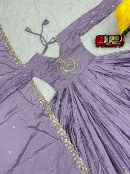 Step into Elegance with Our Embroidered Gown and Dupatta Set ✨👗