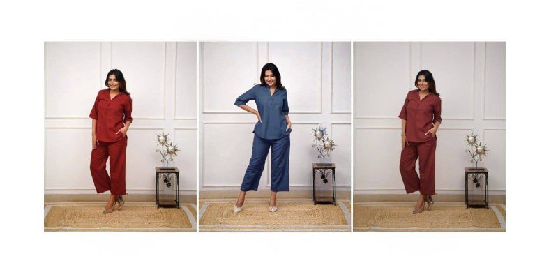Premium Rayon Top‑Pant Set – Solid Design for Office & Regular Wear