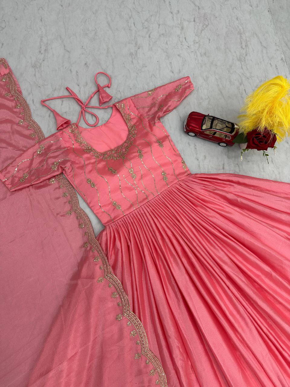 Gown with Dupatta Collection 2025 – A Glamorous PInk Shade Gown Ensemble for Every Occasion!