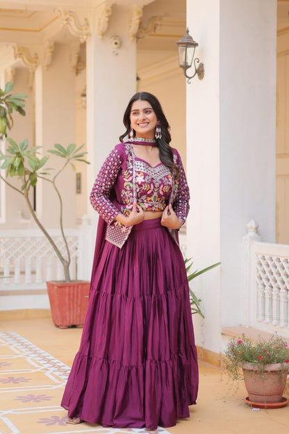 New Festival Lehenga Choli with Koti – A Statement of Elegance!