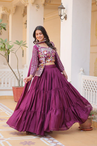 New Festival Lehenga Choli with Koti – A Statement of Elegance!