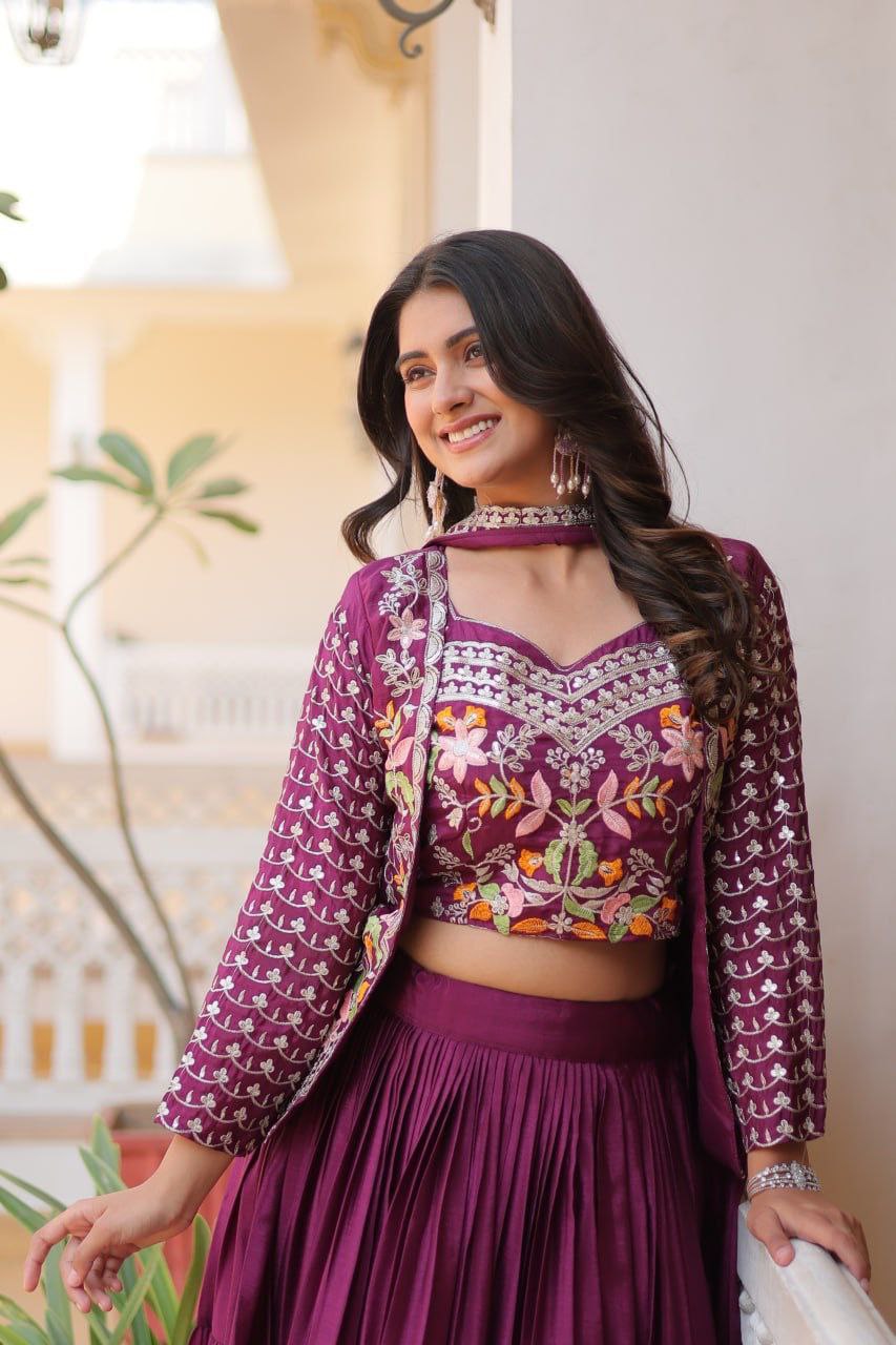 New Festival Lehenga Choli with Koti – A Statement of Elegance!