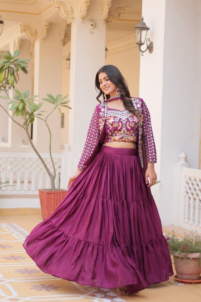 New Festival Lehenga Choli with Koti – A Statement of Elegance!