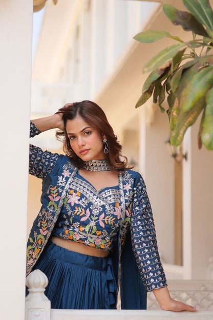 New Festival Lehenga Choli with Koti – A Statement of Elegance!