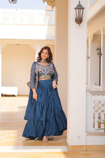 New Festival Lehenga Choli with Koti – A Statement of Elegance!