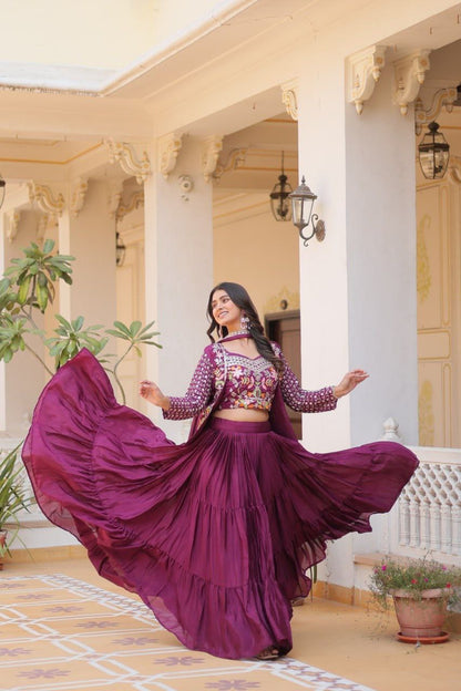 New Festival Lehenga Choli with Koti – A Statement of Elegance!