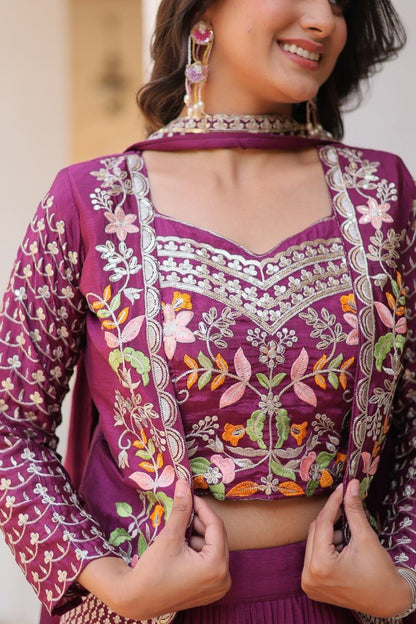New Festival Lehenga Choli with Koti – A Statement of Elegance!
