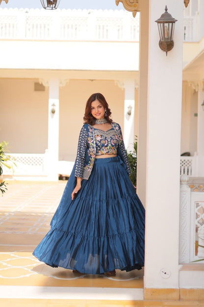 New Festival Lehenga Choli with Koti – A Statement of Elegance!
