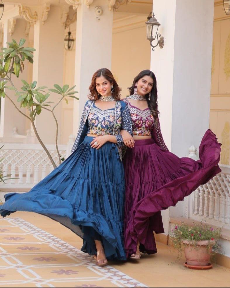 New Festival Lehenga Choli with Koti – A Statement of Elegance!