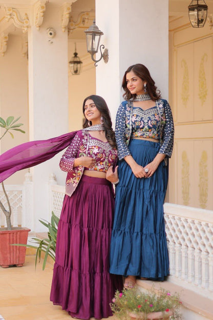 New Festival Lehenga Choli with Koti – A Statement of Elegance!