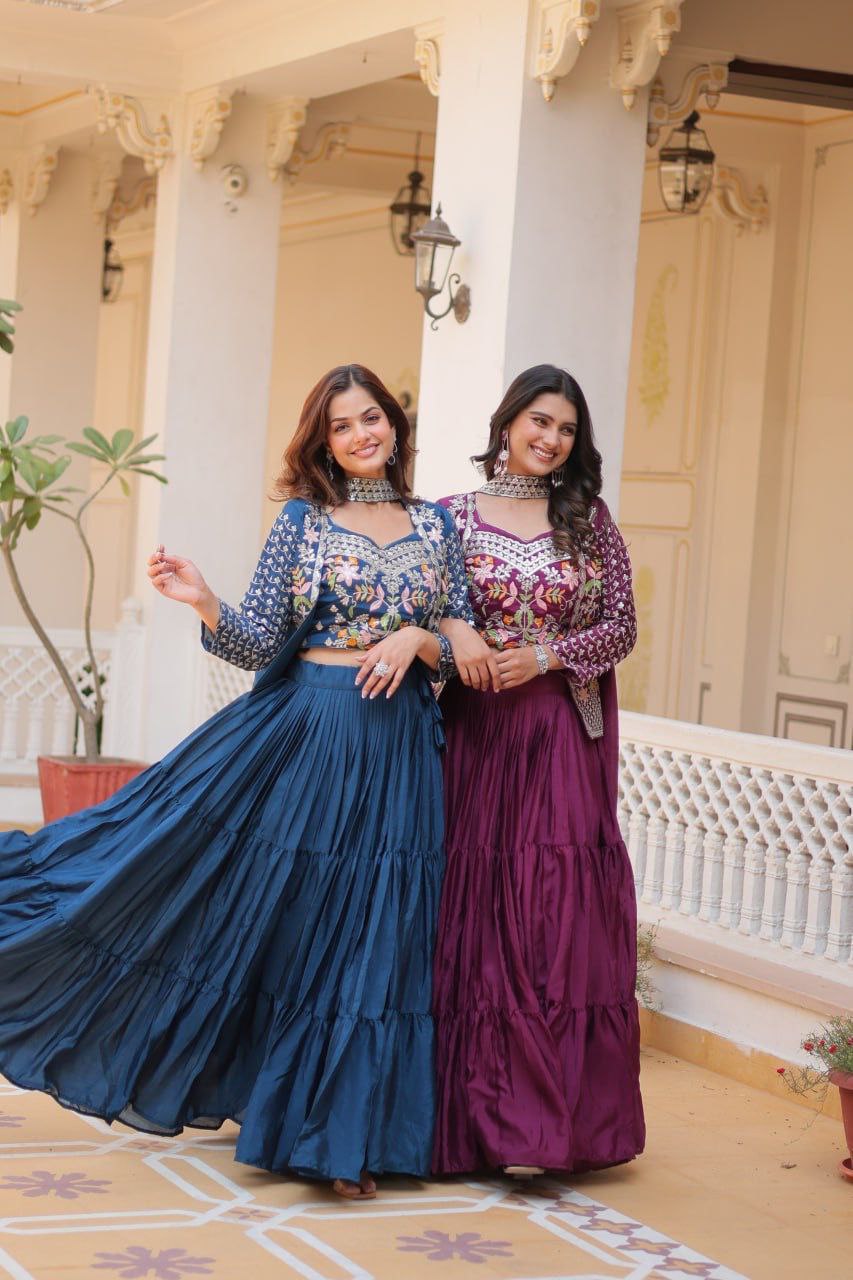 New Festival Lehenga Choli with Koti – A Statement of Elegance!