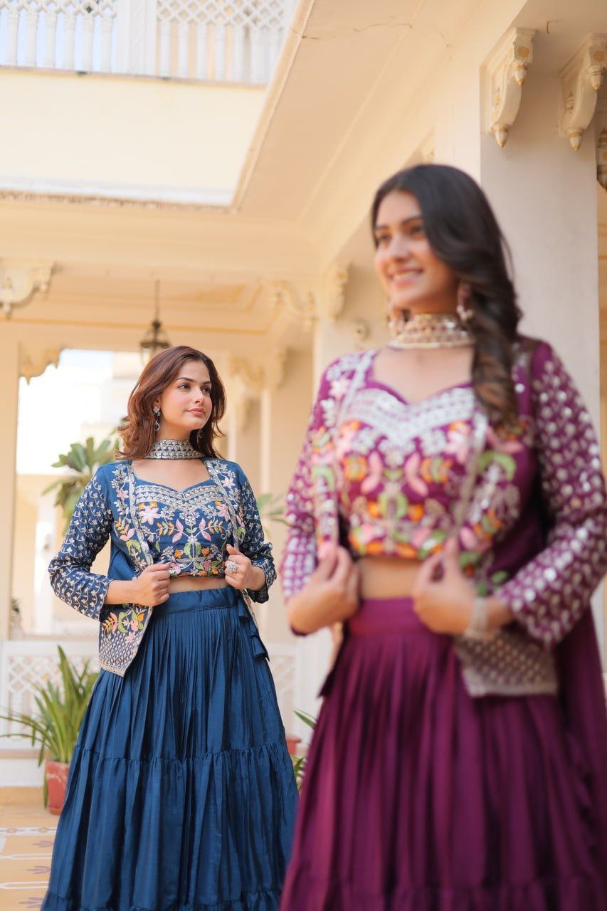 New Festival Lehenga Choli with Koti – A Statement of Elegance!