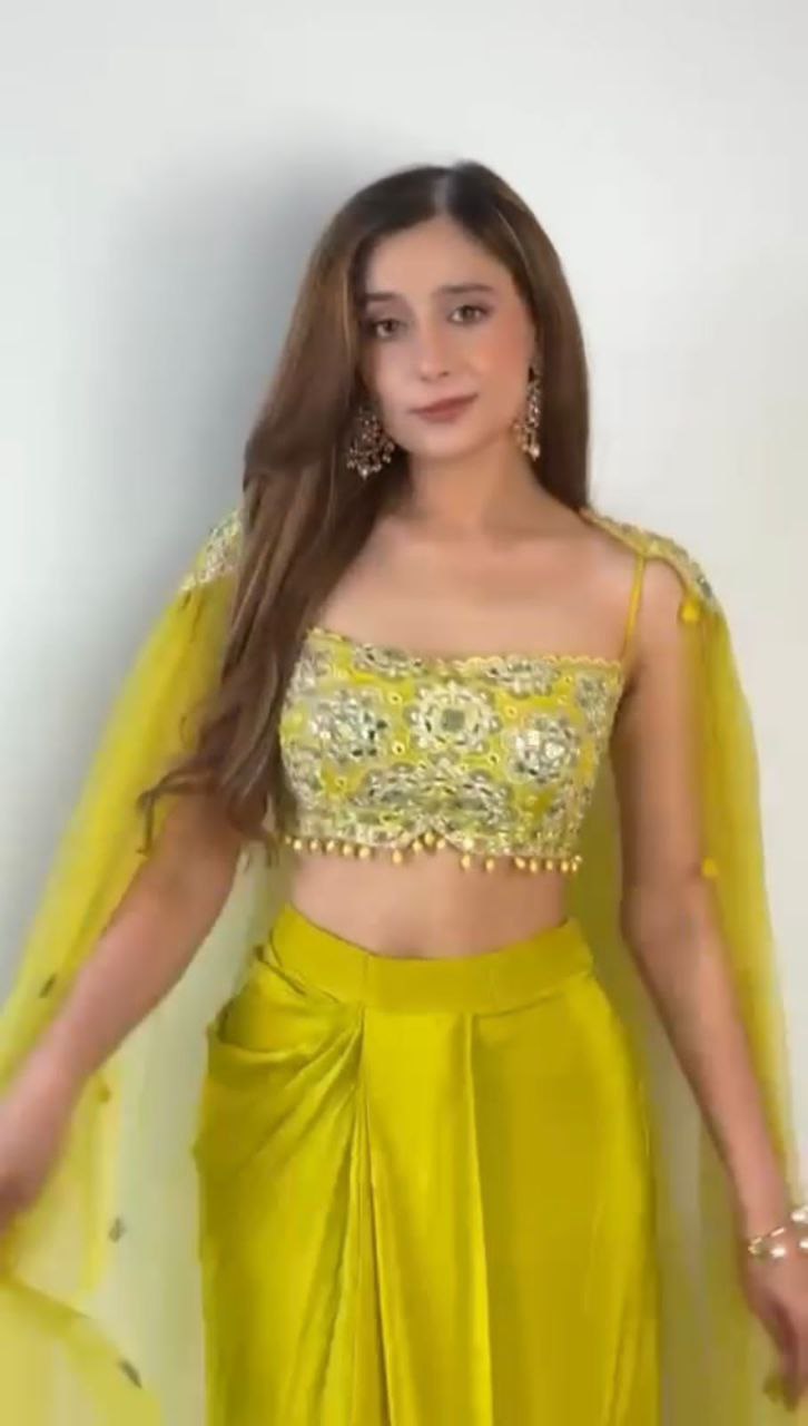 Designer Partywear Dhotis with Tube Blouse & Shrug | WEDDING SEASON DRAPED DHOTI