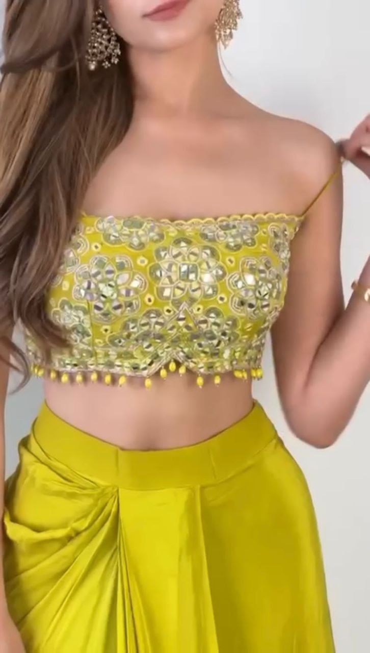 Designer Partywear Dhotis with Tube Blouse & Shrug | WEDDING SEASON DRAPED DHOTI
