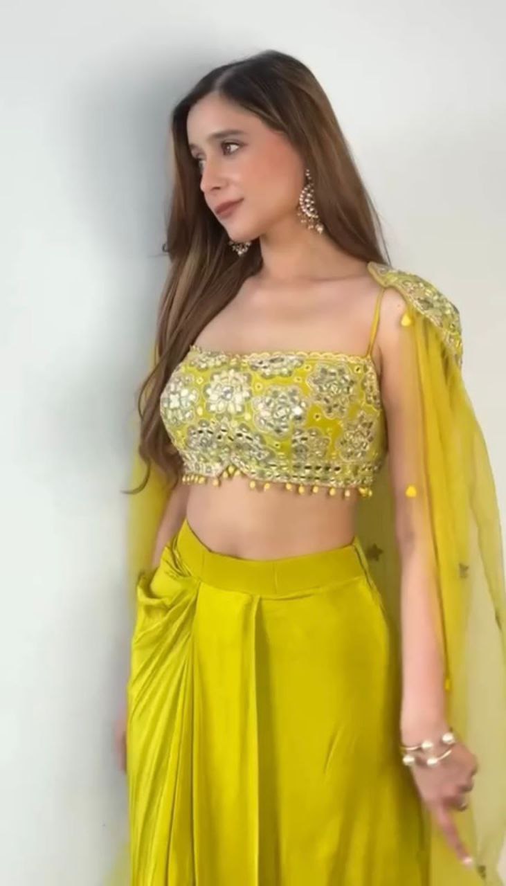 Designer Partywear Dhotis with Tube Blouse & Shrug | WEDDING SEASON DRAPED DHOTI