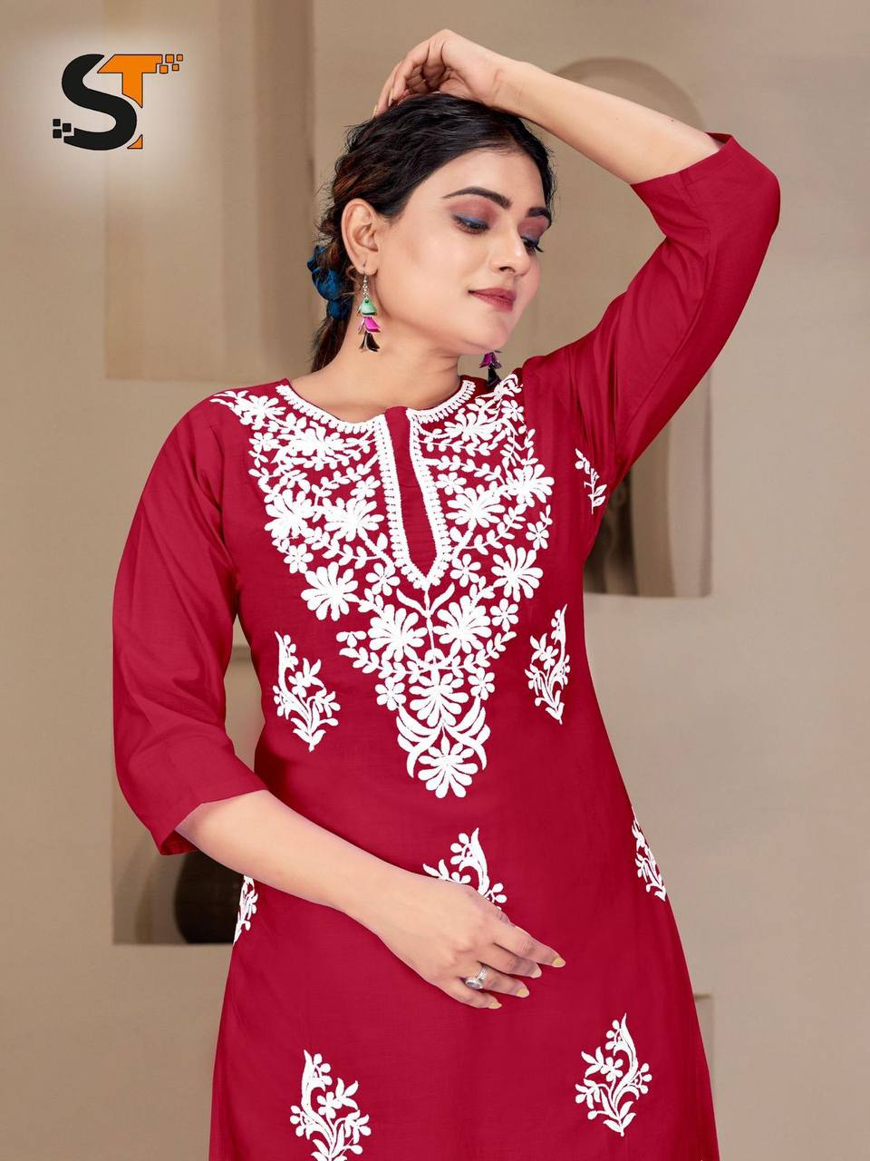 Premium Heavy Rayon Kurti‑Pant Set – Embroidery Work for Office & Regular Wear