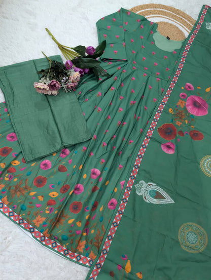 Premium Viscose Rayon Kurta‑Pant‑Dupatta Set – Elegant Design