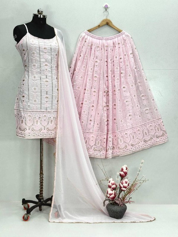 Premium Faux Georgette Sharara Suit Set – Heavy Sequins Embroidery