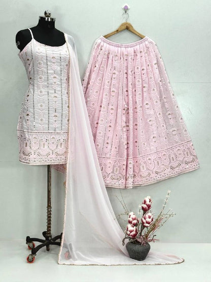 Premium Faux Georgette Sharara Suit Set – Heavy Sequins Embroidery