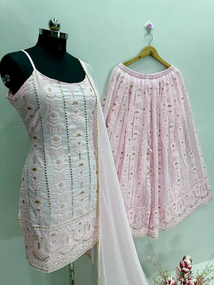 Premium Faux Georgette Sharara Suit Set – Heavy Sequins Embroidery