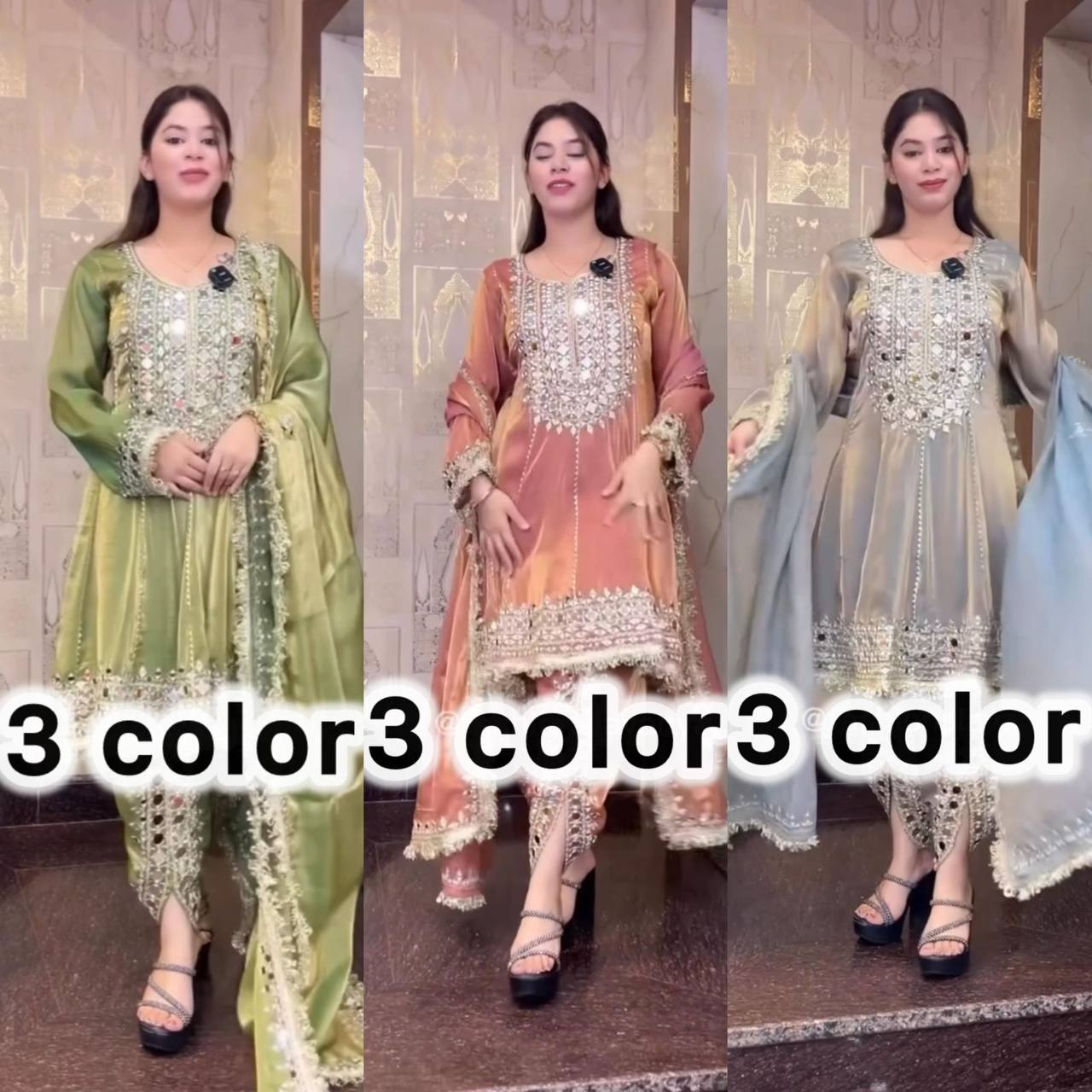 Premium Designer Party Wear Top with Dhoti & Dupatta – Heavy Frandy Silk with Real Mirror Embroidery