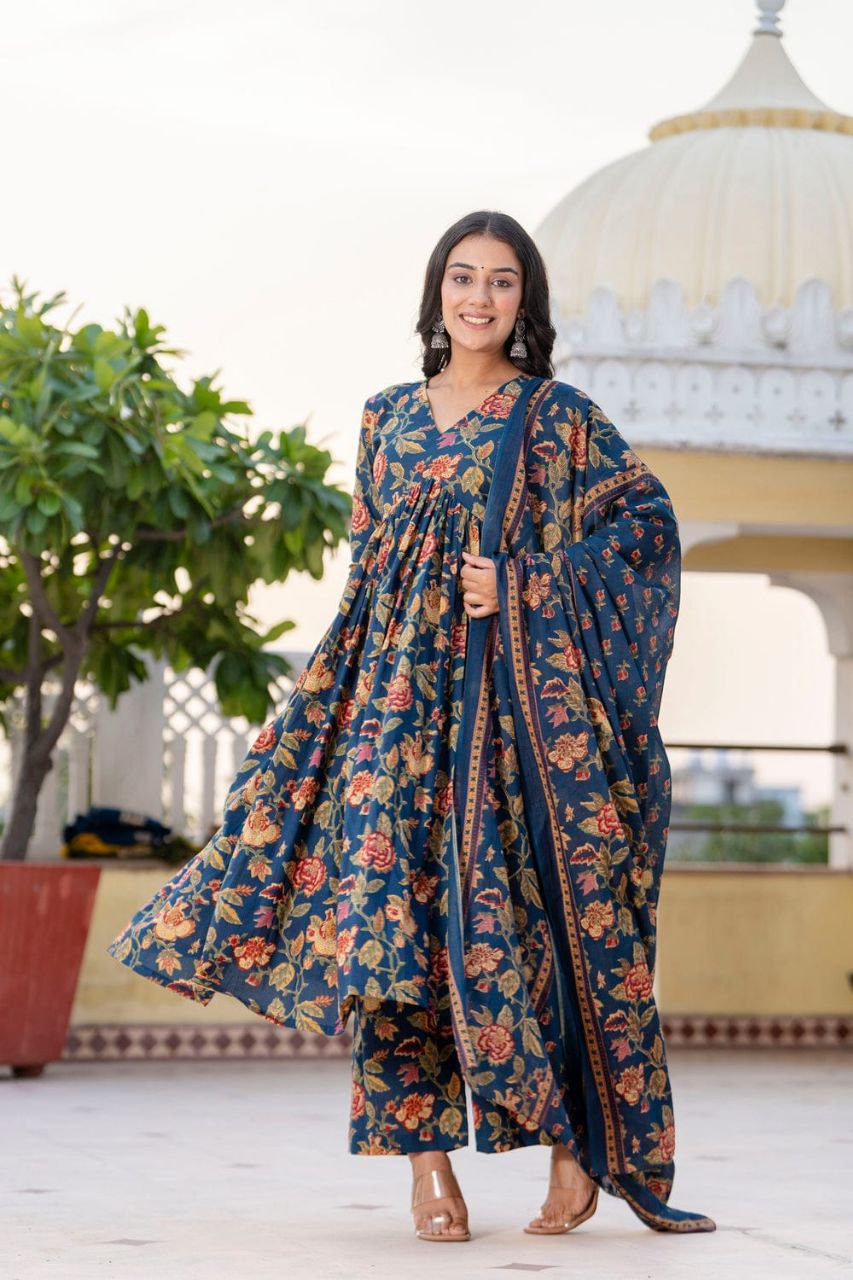 Upgrade Your Wardrobe – New Color Voluminous Anarkali Suit Set in Pure Cotton, Perfect for Every Occasion!