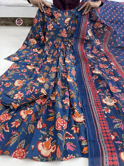 Upgrade Your Wardrobe – New Color Voluminous Anarkali Suit Set in Pure Cotton, Perfect for Every Occasion!