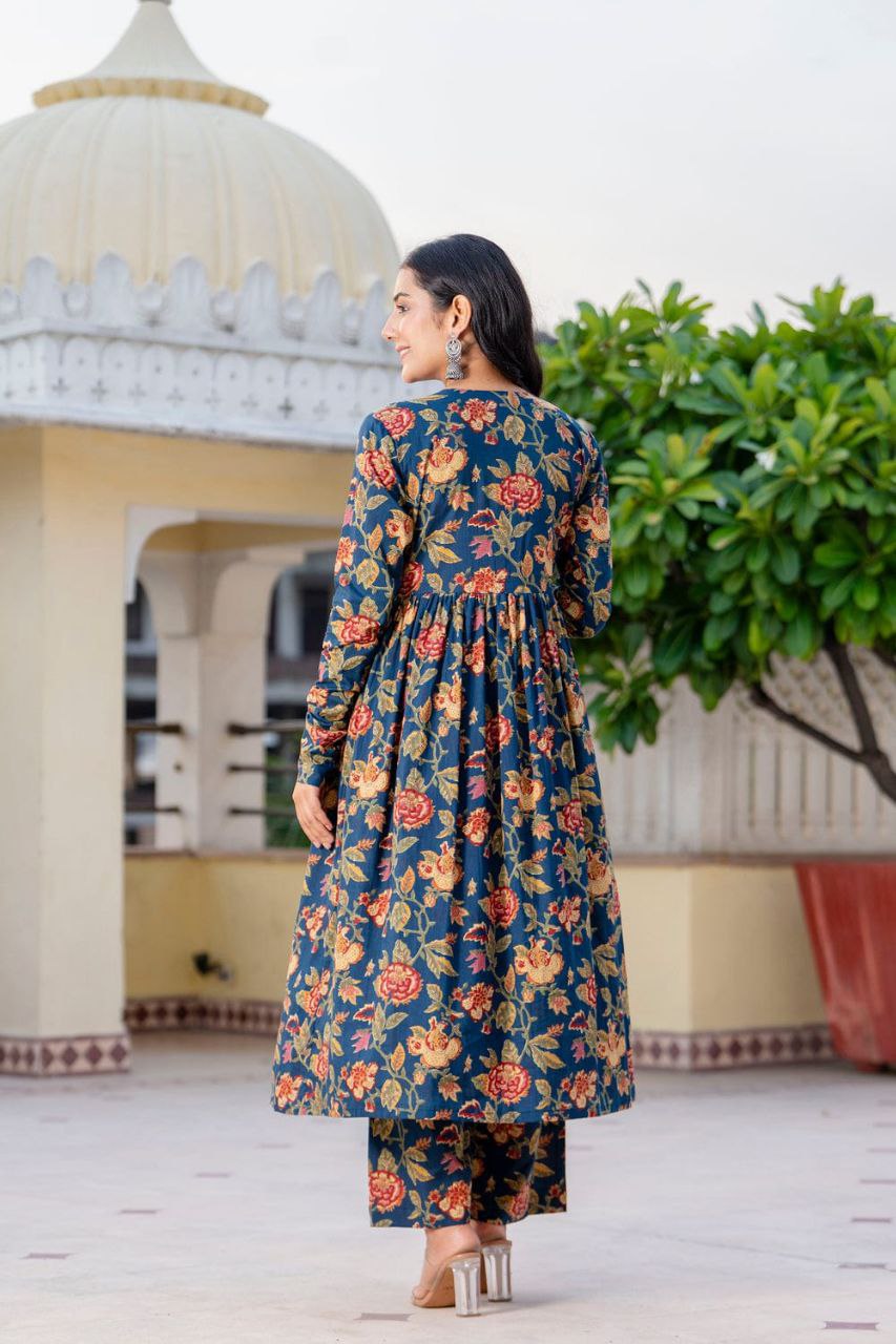 Upgrade Your Wardrobe – New Color Voluminous Anarkali Suit Set in Pure Cotton, Perfect for Every Occasion!