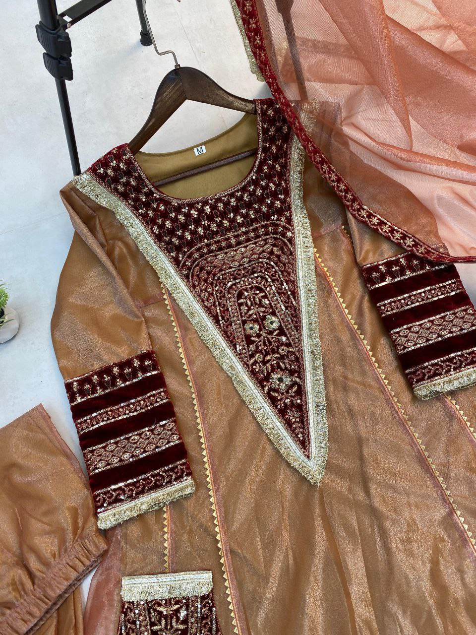 2025 Wedding Season – Designer Flaired Kali Suit with Pant & Dupatta