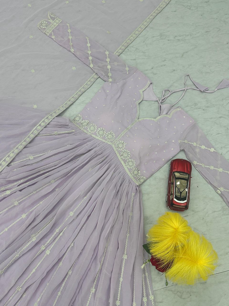 Exquisite Embroidered Gown with Dupatta – Elegance Redefined