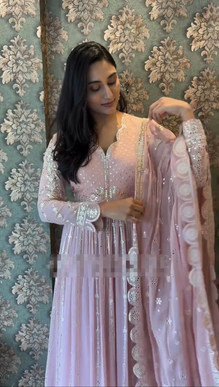 Exquisite Embroidered Gown with Dupatta – Elegance Redefined