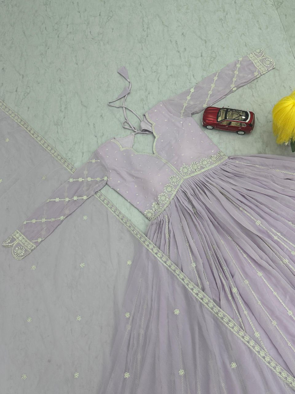 Exquisite Embroidered Gown with Dupatta – Elegance Redefined