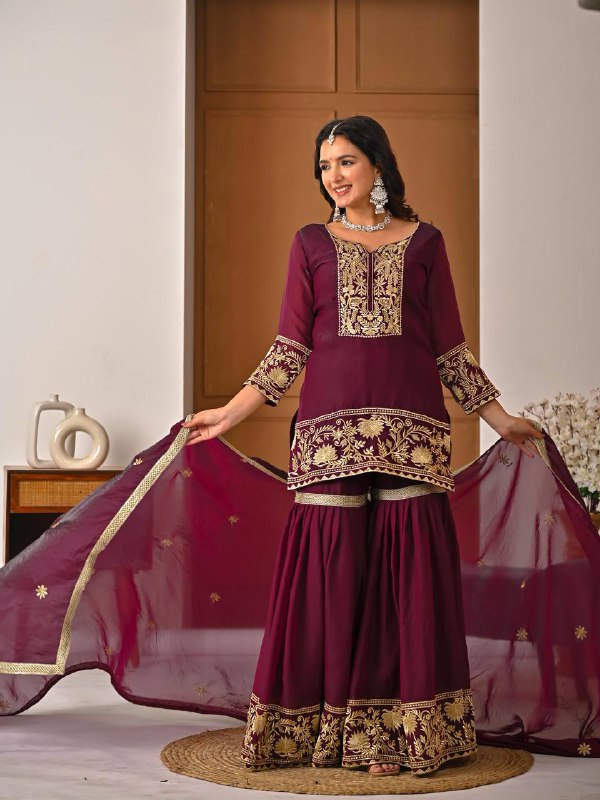 NEW LAUNCH DESIGNER PARTY WEAR SHARARA PALAZZO SET