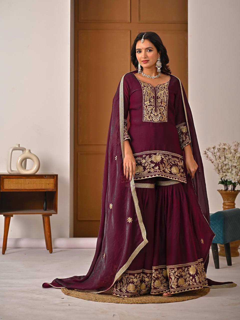 NEW LAUNCH DESIGNER PARTY WEAR SHARARA PALAZZO SET