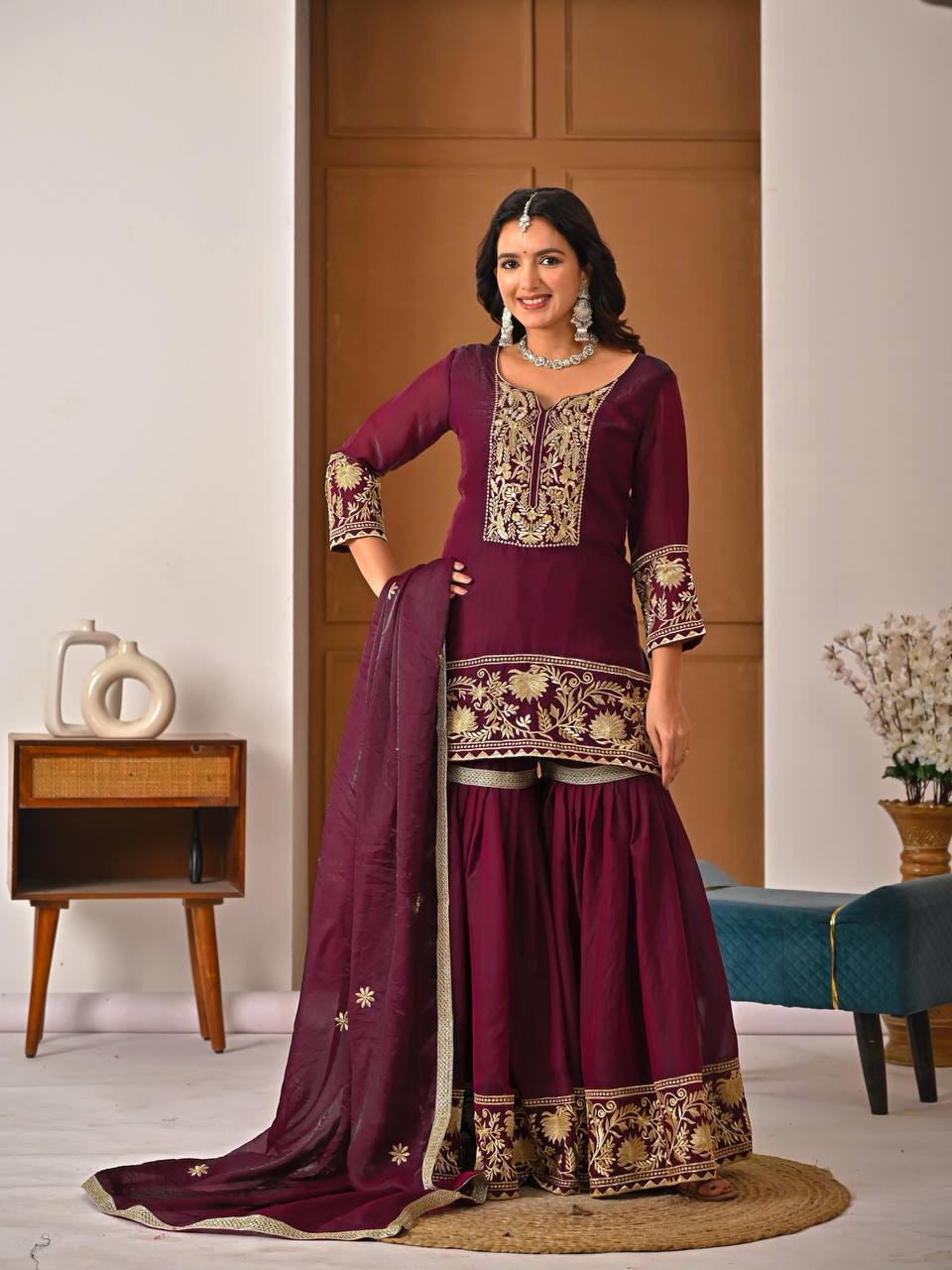 NEW LAUNCH DESIGNER PARTY WEAR SHARARA PALAZZO SET