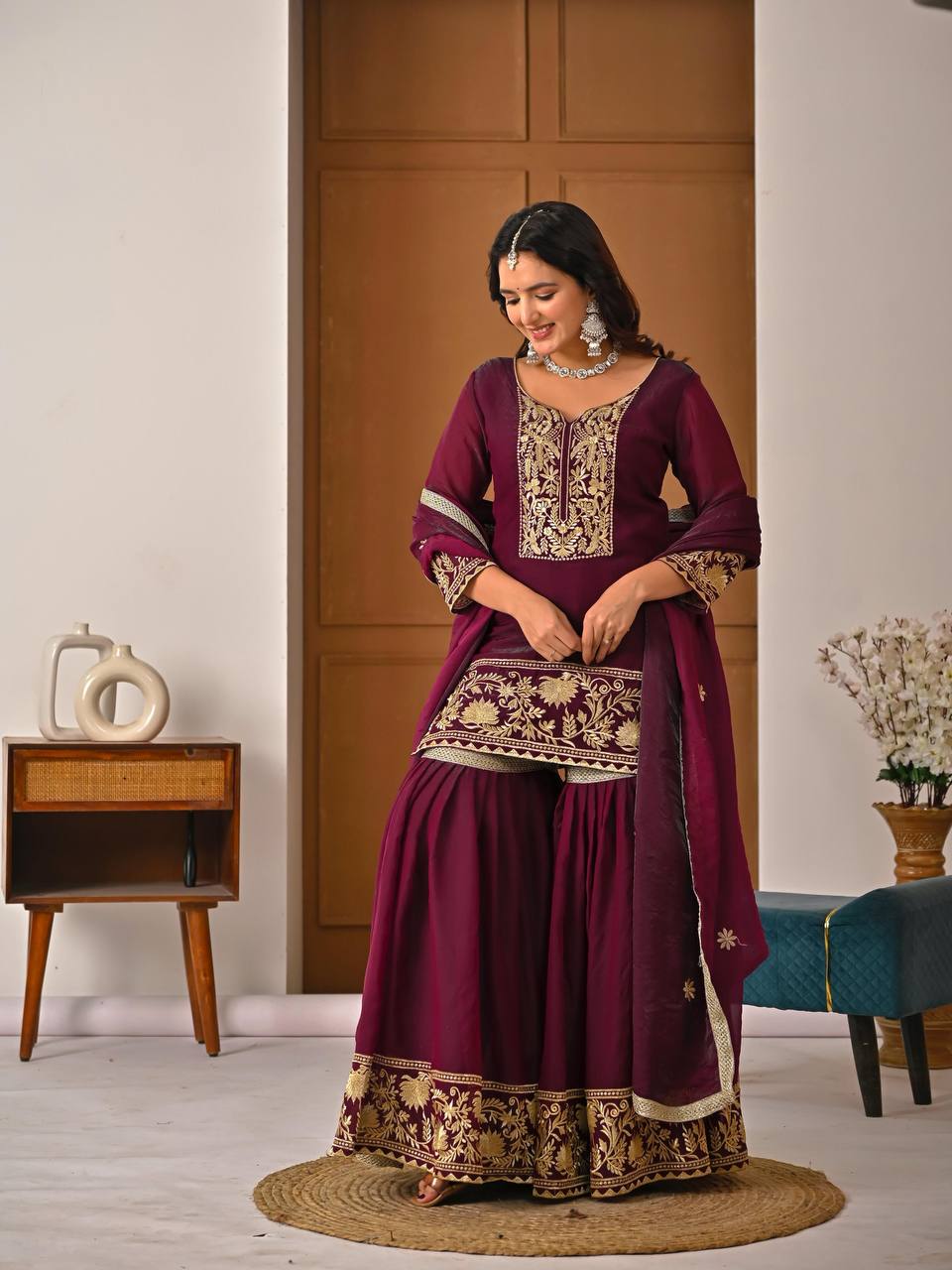 NEW LAUNCH DESIGNER PARTY WEAR SHARARA PALAZZO SET