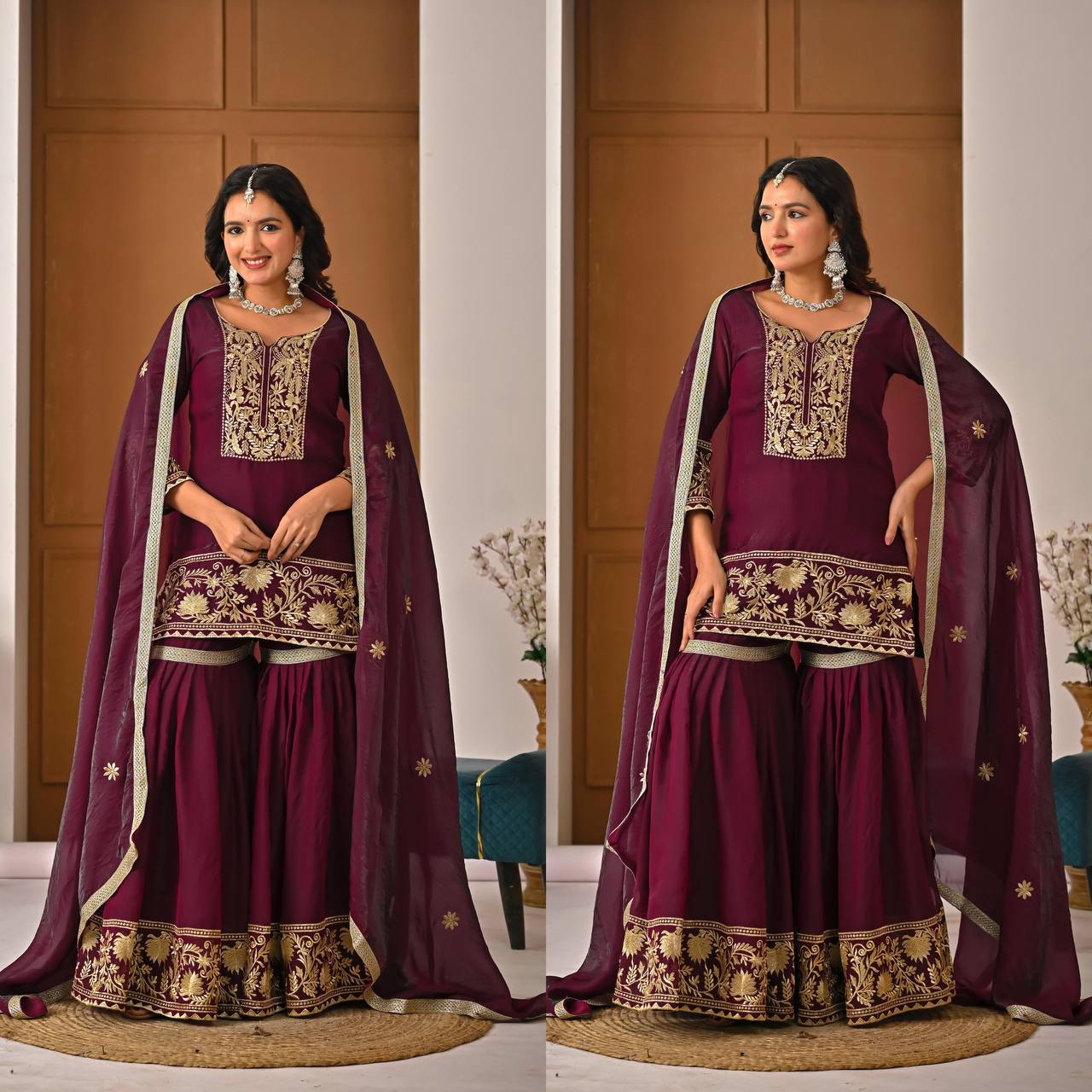 NEW LAUNCH DESIGNER PARTY WEAR SHARARA PALAZZO SET