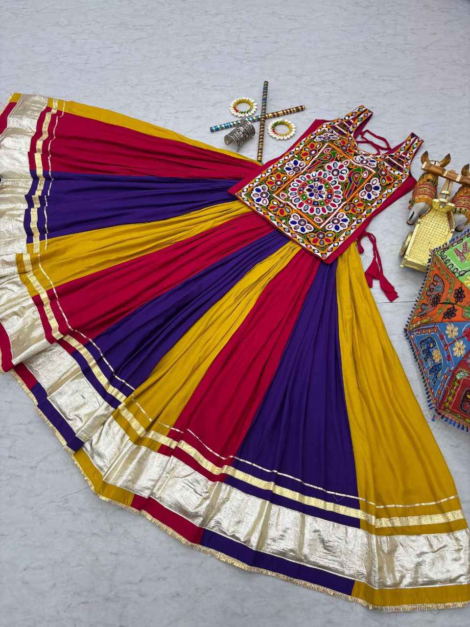 Navratri Special Gamathi Work Lehenga choli