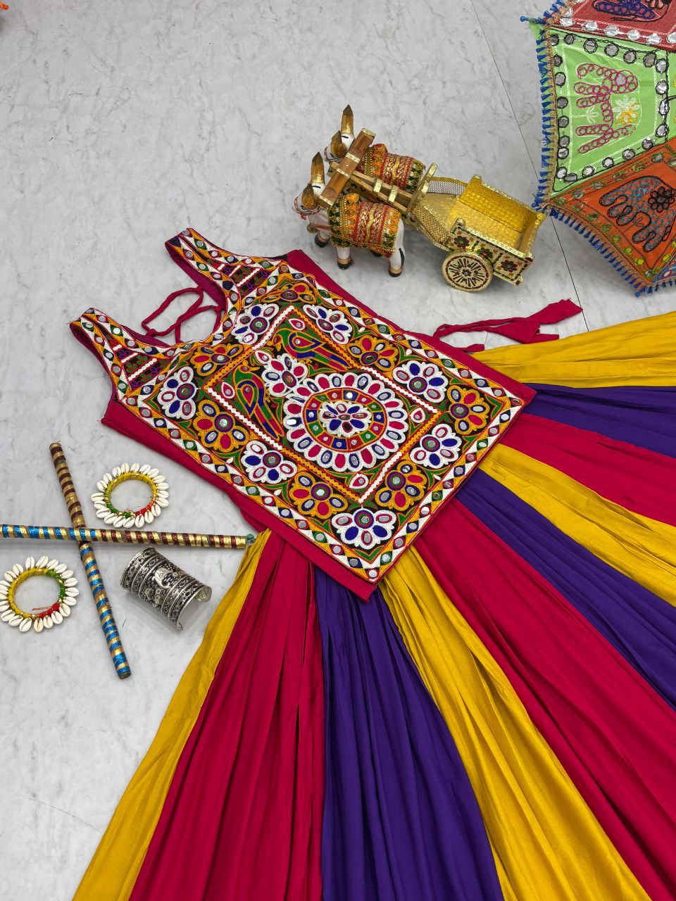 Navratri Special Gamathi Work Lehenga choli