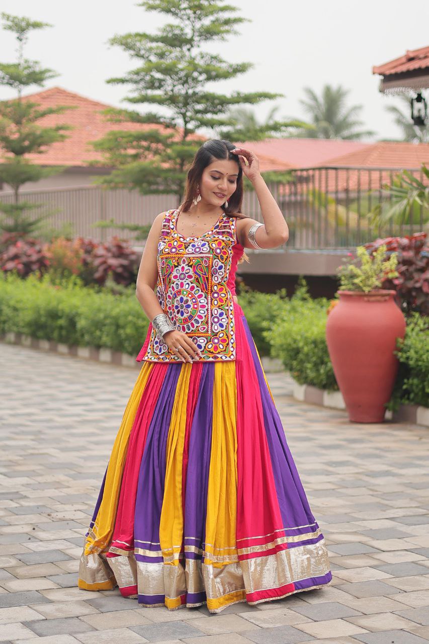 Navratri Special Gamathi Work Lehenga choli