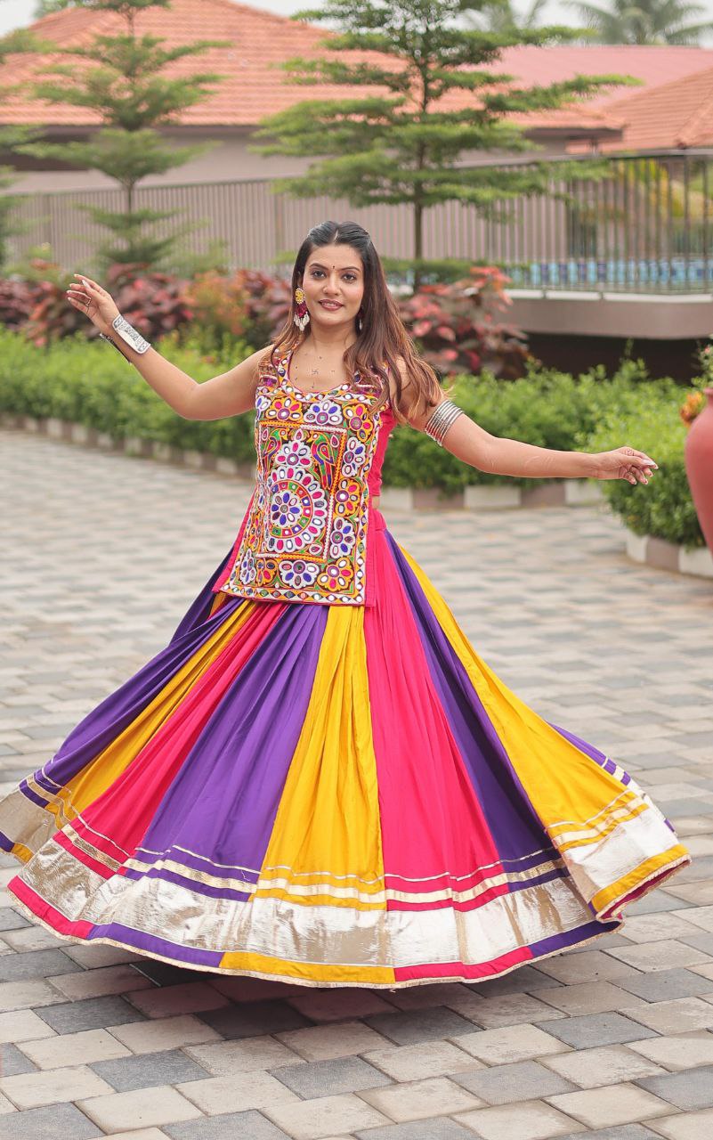Navratri Special Gamathi Work Lehenga choli