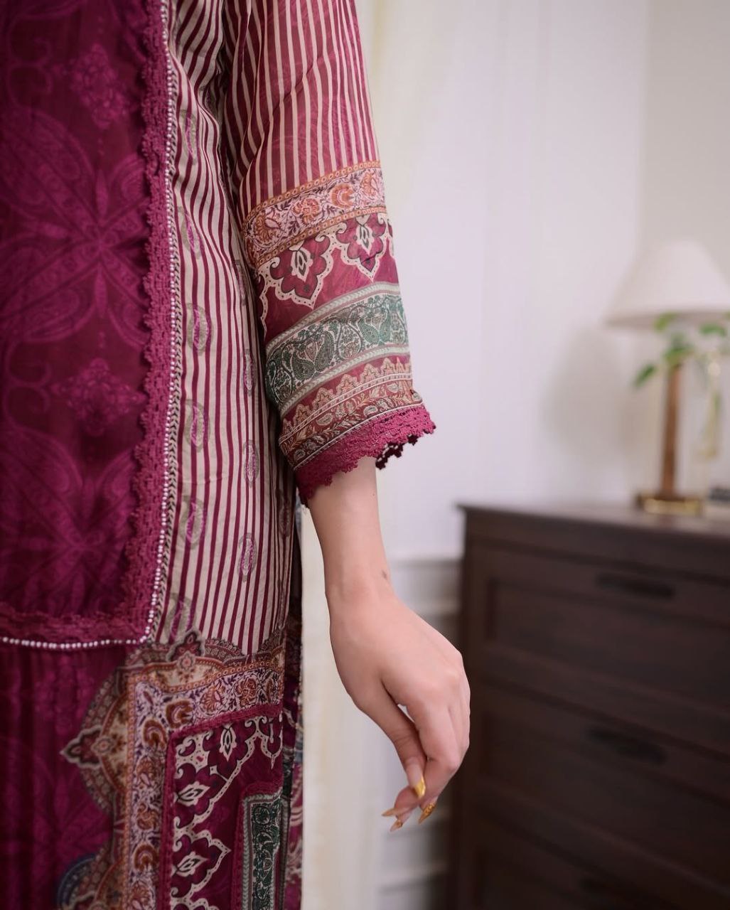Luxurious Pakistan Maroon Suit: Elegance Redefined with Rajhans Muslin