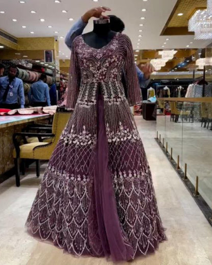Bridal Heavy Embroidery Sequins Work Lehenga Set with Dupatta