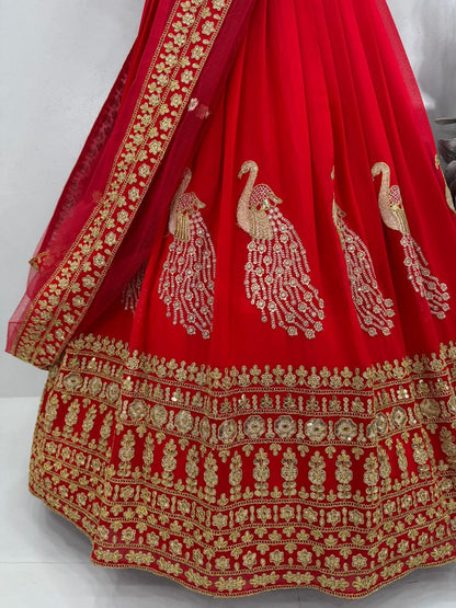 Bridal Lehenga Set  Heavy Embroidery & Sequin Work  Semi-Stitched